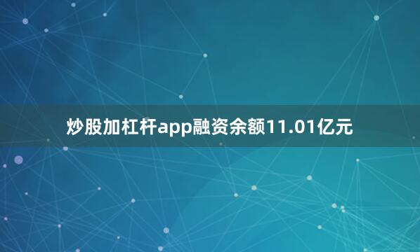 炒股加杠杆app融资余额11.01亿元